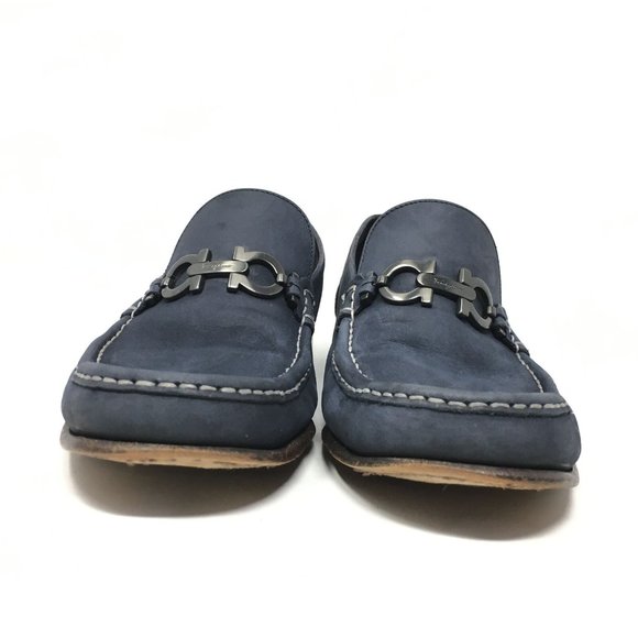 Salvatore Ferragamo Horsebit Shoes Size 9 2E Blue main image 10